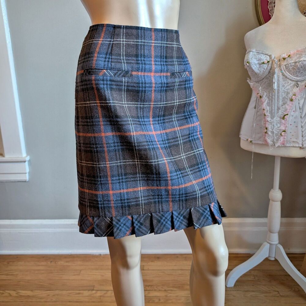 Cabi Mini Skirt Plaid Wool Blend Dark Academia Preppy Twee Corpcore Size 4 - Picture 2 of 9